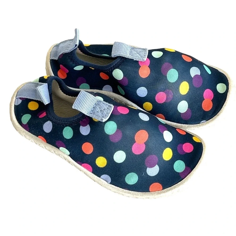 Kids Multicolored Polka Dot Slip-On Flats Shoes